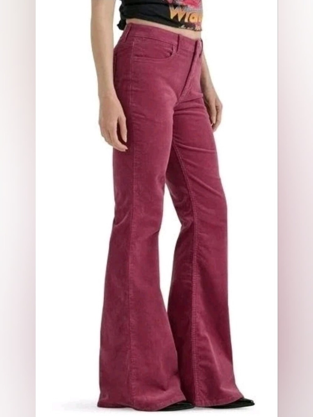 Wrangler Fierce Flare Corduroy Pants Color: Midnight Floral Size 16